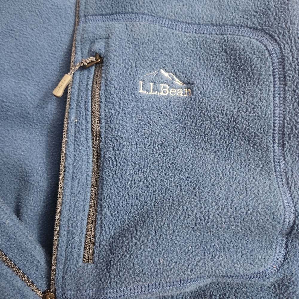LL Bean Fleece Pullover Mens Medium Blue Long Sleeve Sweater 1/4 Zip Outdoor - Picture 5 of 11